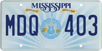 MS license plate MDQ403