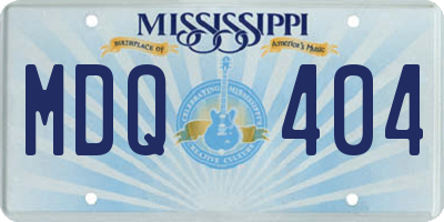 MS license plate MDQ404