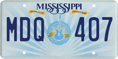 MS license plate MDQ407
