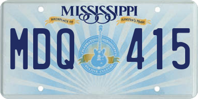 MS license plate MDQ415