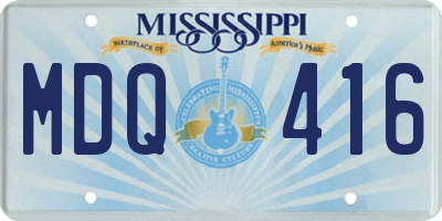 MS license plate MDQ416