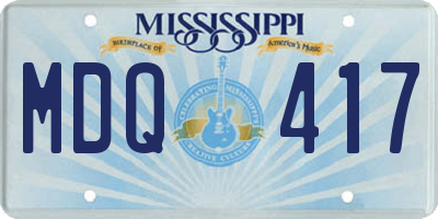 MS license plate MDQ417