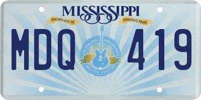 MS license plate MDQ419