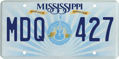 MS license plate MDQ427