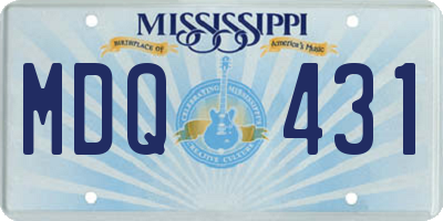 MS license plate MDQ431