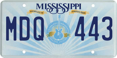 MS license plate MDQ443