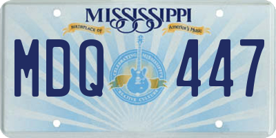 MS license plate MDQ447