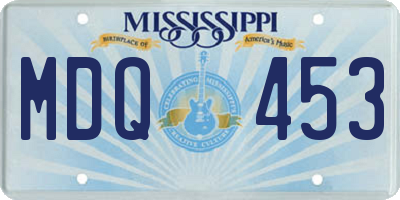 MS license plate MDQ453
