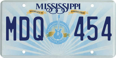 MS license plate MDQ454