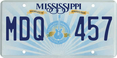 MS license plate MDQ457
