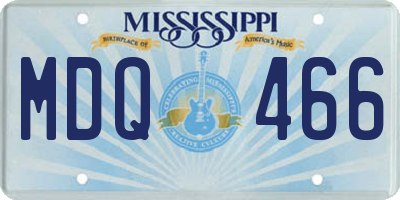 MS license plate MDQ466