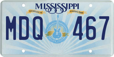 MS license plate MDQ467