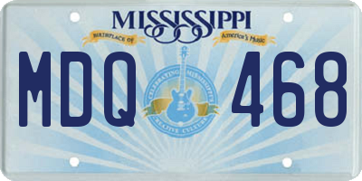 MS license plate MDQ468