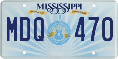 MS license plate MDQ470