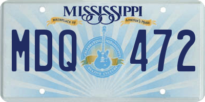 MS license plate MDQ472