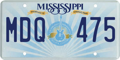 MS license plate MDQ475