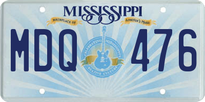 MS license plate MDQ476