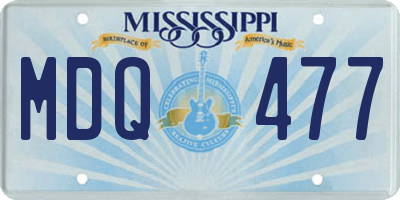 MS license plate MDQ477