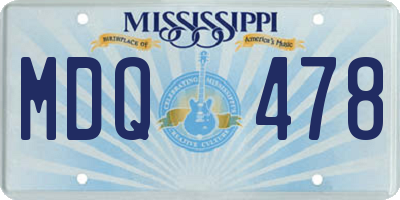 MS license plate MDQ478