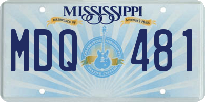 MS license plate MDQ481