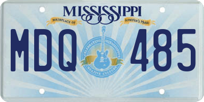 MS license plate MDQ485
