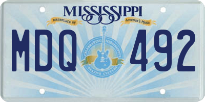 MS license plate MDQ492