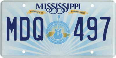 MS license plate MDQ497