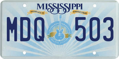 MS license plate MDQ503