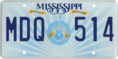 MS license plate MDQ514