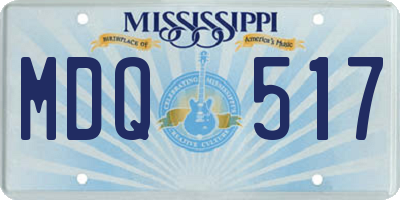 MS license plate MDQ517