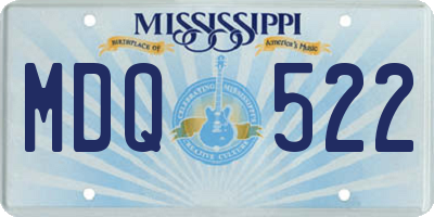 MS license plate MDQ522
