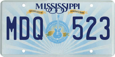 MS license plate MDQ523