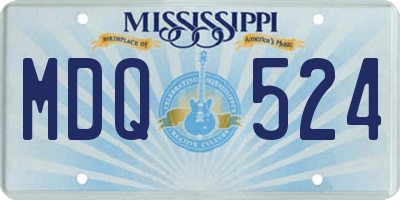 MS license plate MDQ524