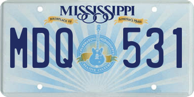 MS license plate MDQ531