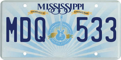 MS license plate MDQ533