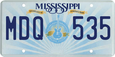 MS license plate MDQ535