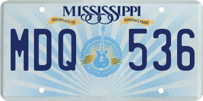 MS license plate MDQ536
