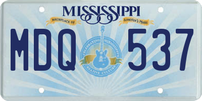 MS license plate MDQ537