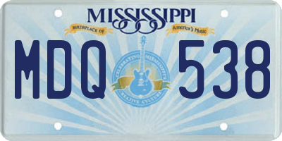 MS license plate MDQ538