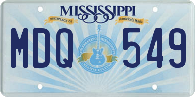 MS license plate MDQ549