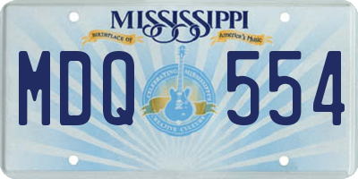 MS license plate MDQ554
