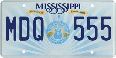 MS license plate MDQ555