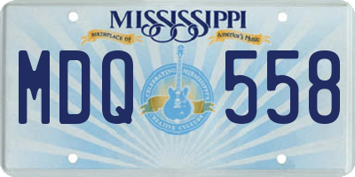 MS license plate MDQ558