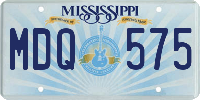MS license plate MDQ575