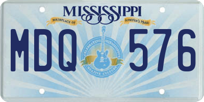 MS license plate MDQ576