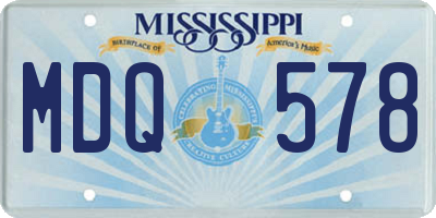 MS license plate MDQ578