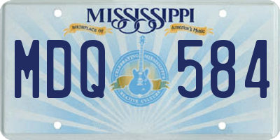 MS license plate MDQ584
