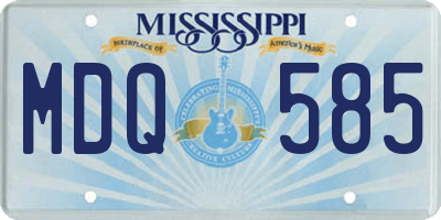 MS license plate MDQ585