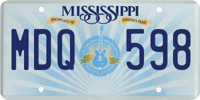 MS license plate MDQ598