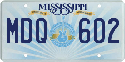 MS license plate MDQ602